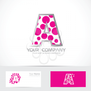 Vector company logo element template letter a pink bubble circle logo