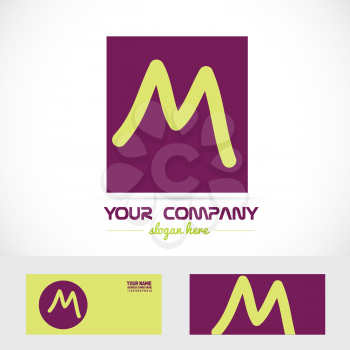 Vector company logo element template letter m purple 