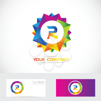 Vector company logo icon element template letter r alphabet colors
