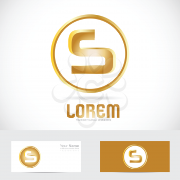Vector company logo icon element template alphabet letter s gold golden jewellery jewelry 
