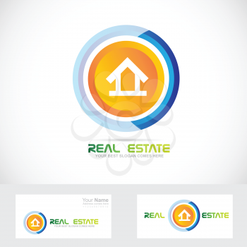 Vector company logo icon element template real estate house residential