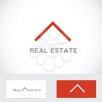 Vector company logo element template real estate abstract house roof icon simple
