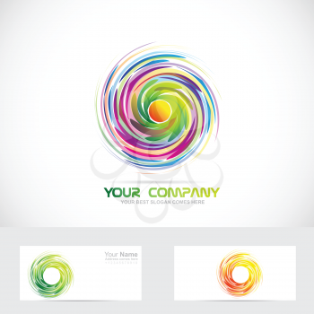 Vector company logo icon element template of swirl whirl whirlpool colors abstract rotation rotative
