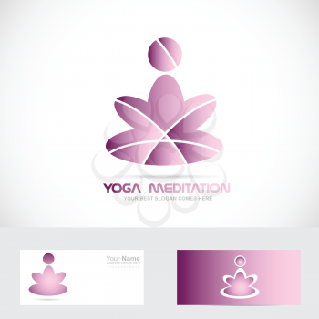 Vector company logo icon element template meditator yoga zen asana