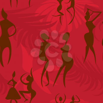 Ethnic seamless pattern - background with african figures & ornaments