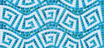 Seamless mosaic pattern - Blue ceramic tile - classic geometric ornament