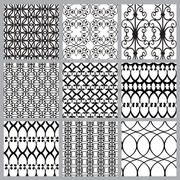 set of fabric textures with different lattices - seamless patterns