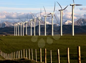 Wind Farm Canada Pincher Creek Rocky Mountains