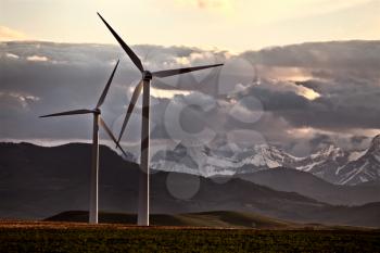 Wind Farm Canada Pincher Creek Rocky Mountains