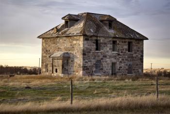 Old Abandoned Stone House in Saskatchewan Canada