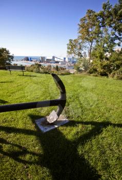 Anchor Goderich Ontario symbol overlooking harbour