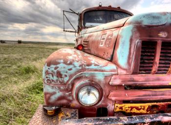 Abandoned Vehicle Prairie antique vintage aged Saskatchewan
