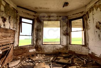 Interior Abandoned Building prairie Saskatchewan Canada wrecked