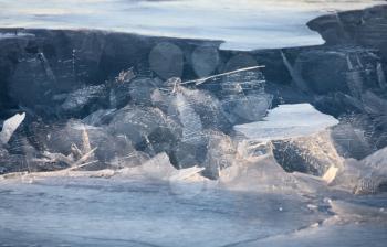 Ice Design Nature on Frozen Canadian Lake