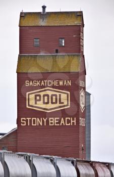 Grain Elevator Stoney Beach Saskatchewan rail cars