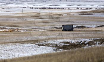 Prairie Landscape in winter Saskatchewan Canada scenic