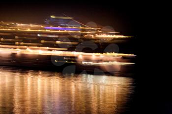 Blurred tour ship