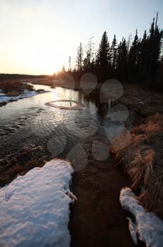 Sunset River Manitoba Canada