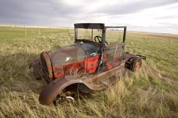 Antique Vintage Old Car in Field
