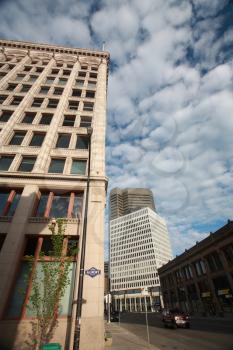 Old and new buildings in Downtown Winnipeg