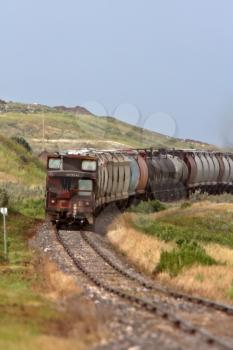 Old caboose on Saskatchewan railroad branch line