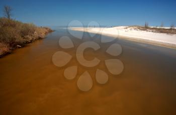 Shallow water and sand point along shore of Lake Winnipeg