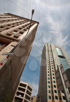 Old and new buildings in downtown Winnipeg