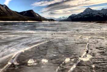 Abraham Lake Winter Ice formations bubbles design