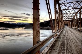 Bridge over Saskatchewan River Rocky Mountains Canada