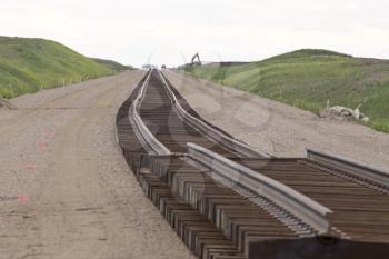 Buildind a railroad Track for a Saskatchewan Potash Mine