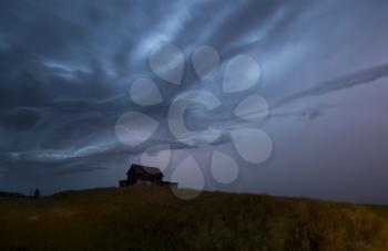Storm Clouds Saskatchewan Prairie Lightning Night Canada