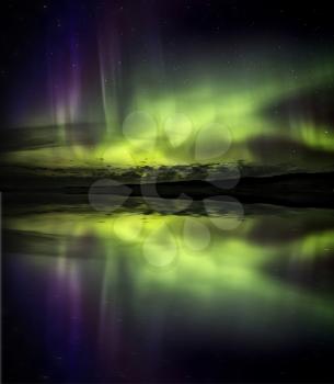 Northern Lights Aurora Borealis Saskatchewan reflection lake