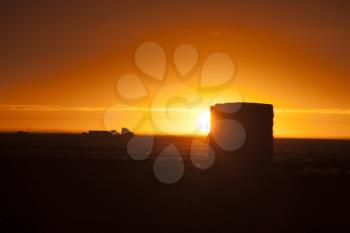 Prairie Sunset Sillouette in Saskatchewan Canada