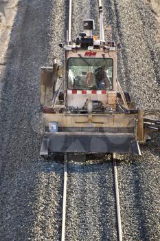 New Railroad Construction with cement rail ties