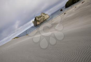 Farewell Spit New Zealand beach Rock haystacks