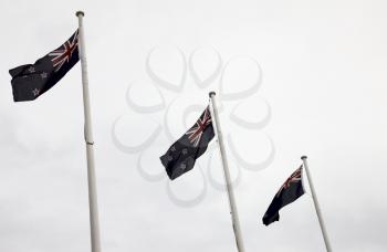 New Zealand Flag Blowing in the wind