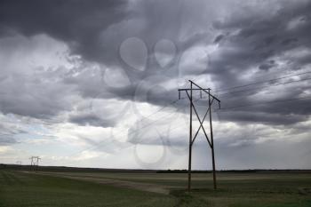 Prairie Storm Clouds Canada Saskatchewan power pole