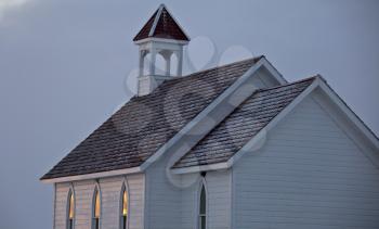 Country Prairie Church in Sasktchewan Canada winter cold