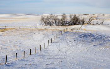 Prairie Landscape in Winter Saskatchewan Canada rural