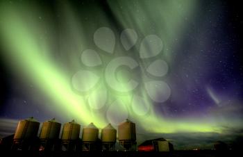 Northern Lights Canada Rural Saskatchewan Farm Yard