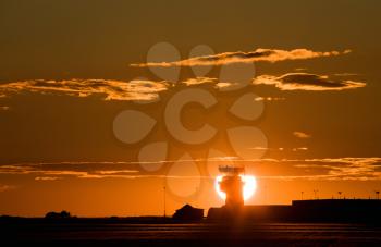 Airport Tower Sunset Air Force Saskatchewan Canada