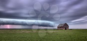 Lightning Storm Clouds Canada Saskatchewan Dramatic Summer