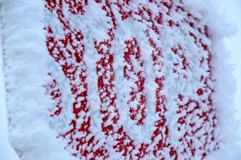 Winter Frost Saskatchewan Canada ice storm stop sign