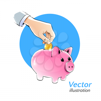 Money box. Vector illustration.