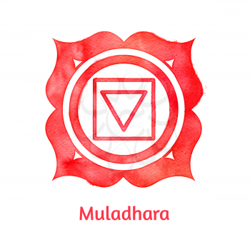 Muladhara chakra. Vector Illustration. Isolated.