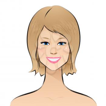 Beautiful young girl. Vector illustration.