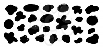 Vector set of hand drawn grunge shapes isolated on white background.