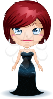 Royalty Free Clipart Image of a Lady in Evening Wear