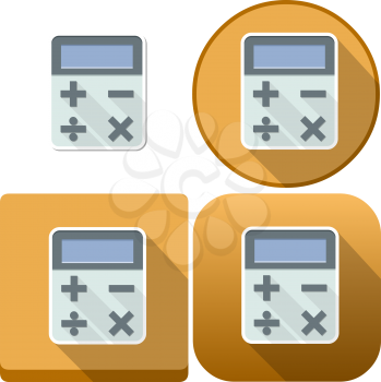 Vector illustration pack of a calculator and calculator icons 