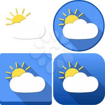 Vector illustration pack of a cloud and sun as the weather and icons 